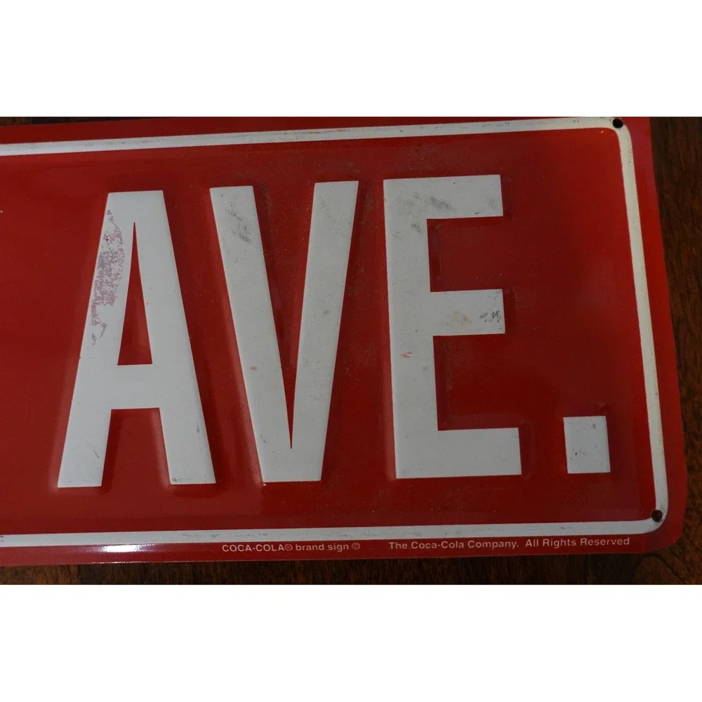 Coca-Cola Avenue‎ Street Sign Metal Embossed Advertising Decor 24X4 in